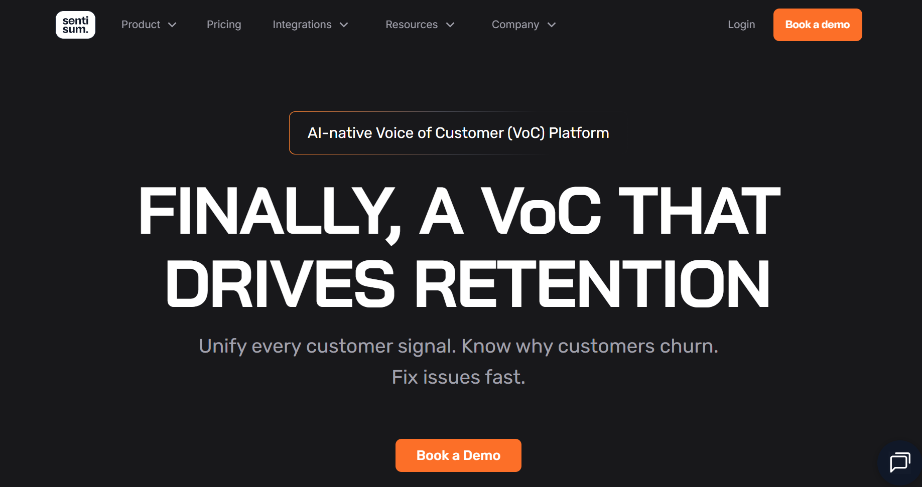 Dashboard of Sentisum from the listicle of Top 7 NPS Tools for Telecom Companies in 2026 by SurveySensum
