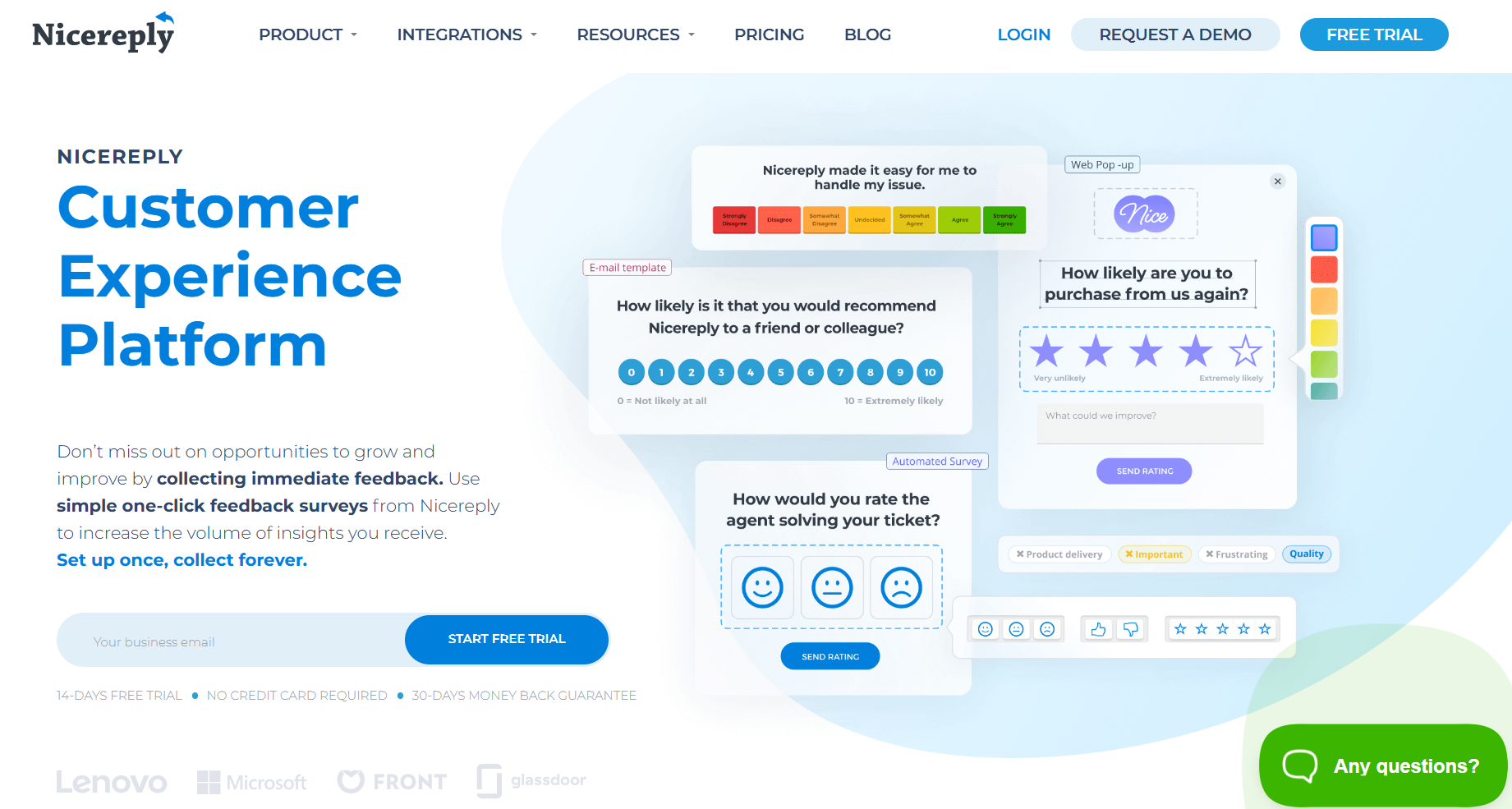 Dashboard of Nicereply from the listicle of 12 Best NPS Software Tools (Compared + Pricing + Reviews) by SurveySensum