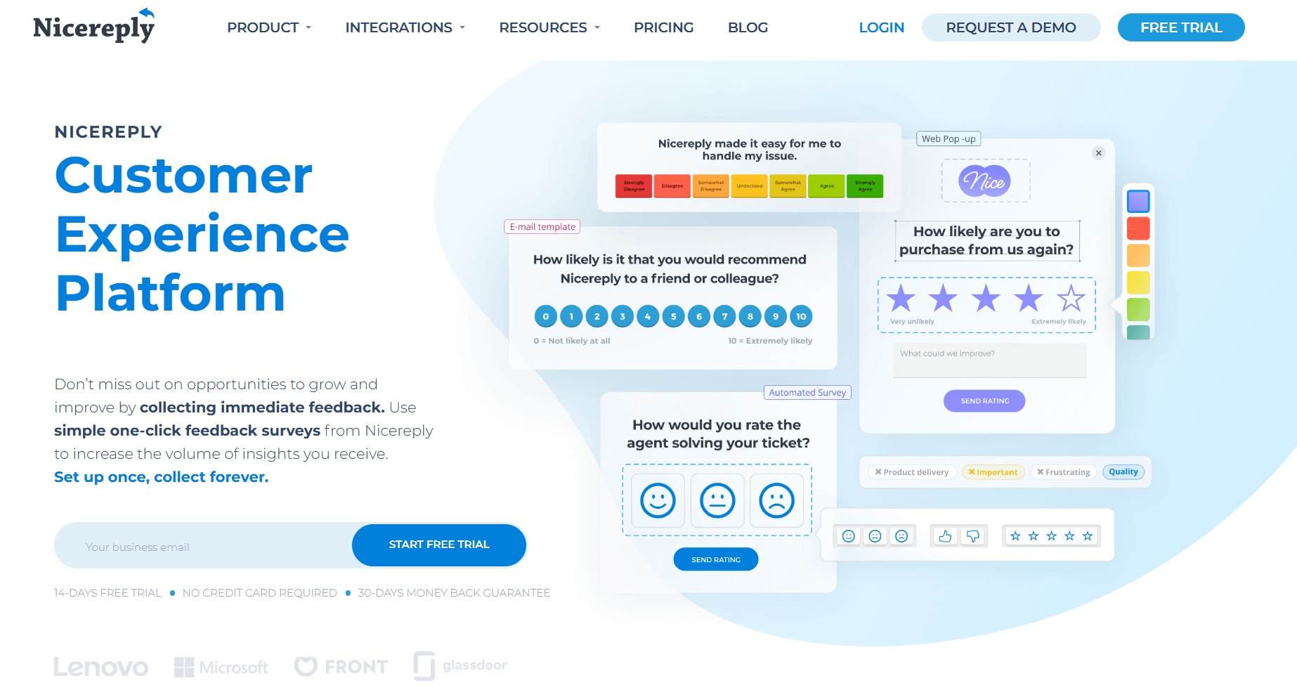 Dashboard of Nicereply from the listicle of 12 Best Voice of Customer Tools: Compare Top VoC Platforms by SurveySensum