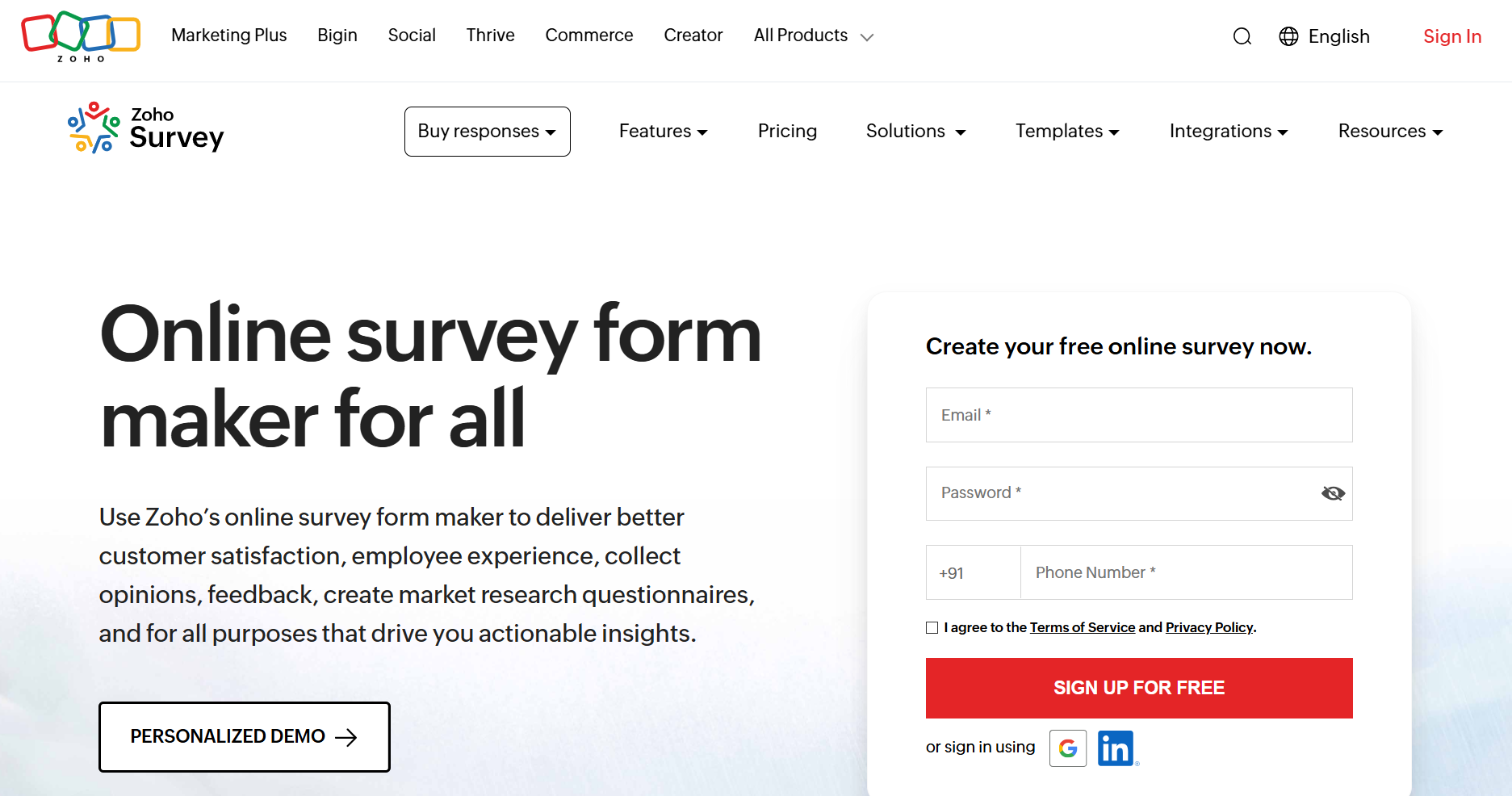 Dashboard of Zoho Survey from the listicle of Top 5 NPS Tools in India: Which Platforms Actually Help CX Teams Take Action? by SurveySensum