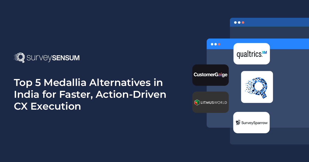 This the banner image of Best 5 Medallia Alternatives in Philippines (2026) by SurveySensum