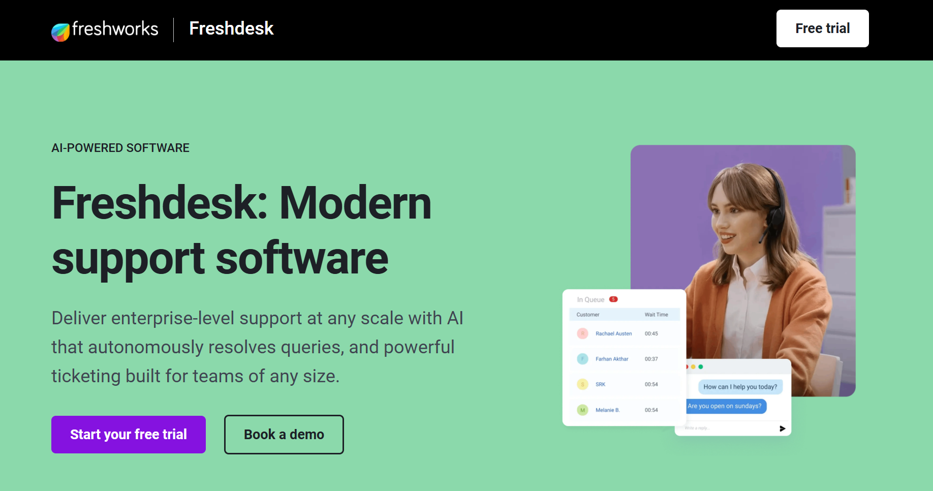 Dashboard of Freshdesk from the listicle of Top 5 Medallia Alternatives in Malaysia That Save Weeks of CX Effort by SurveySensum