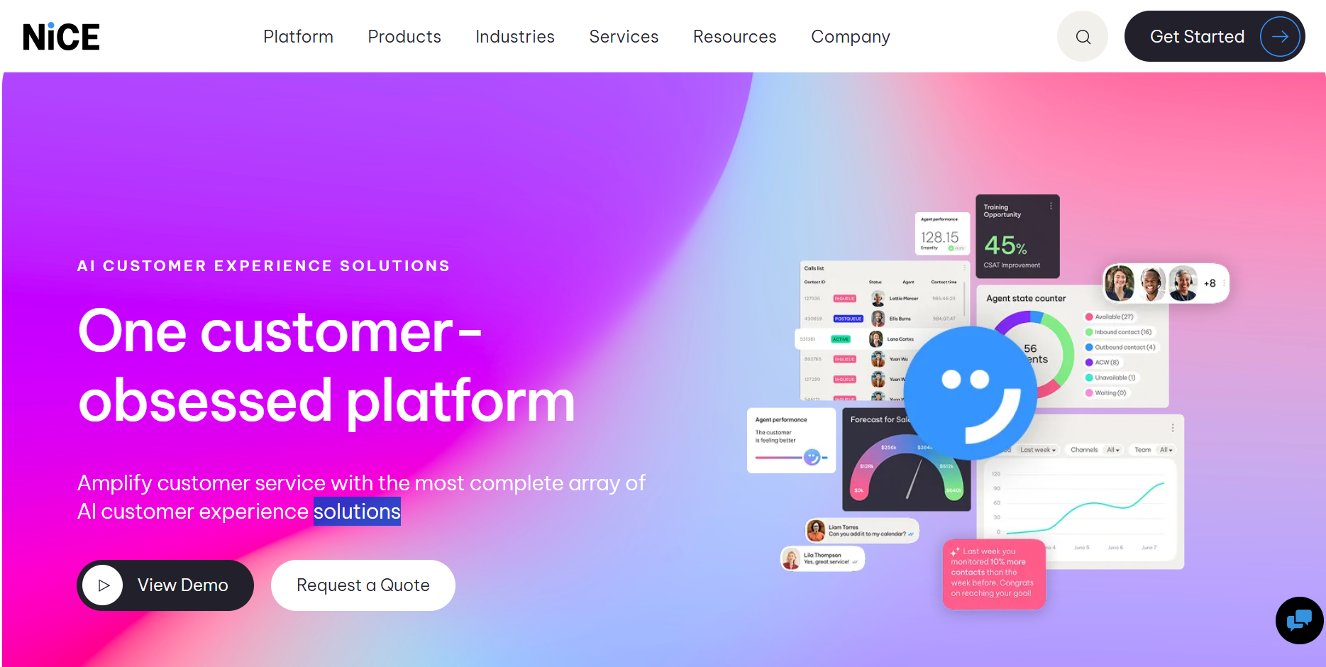 Dashboard of NiceCXone from the listicle of Top 5 Medallia Alternatives in Malaysia That Save Weeks of CX Effort by SurveySensum