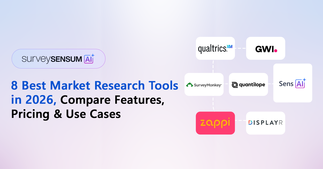 This is the banner image of 8 Best Market Research Tools in 2026, Compare Features, Pricing & Use Cases