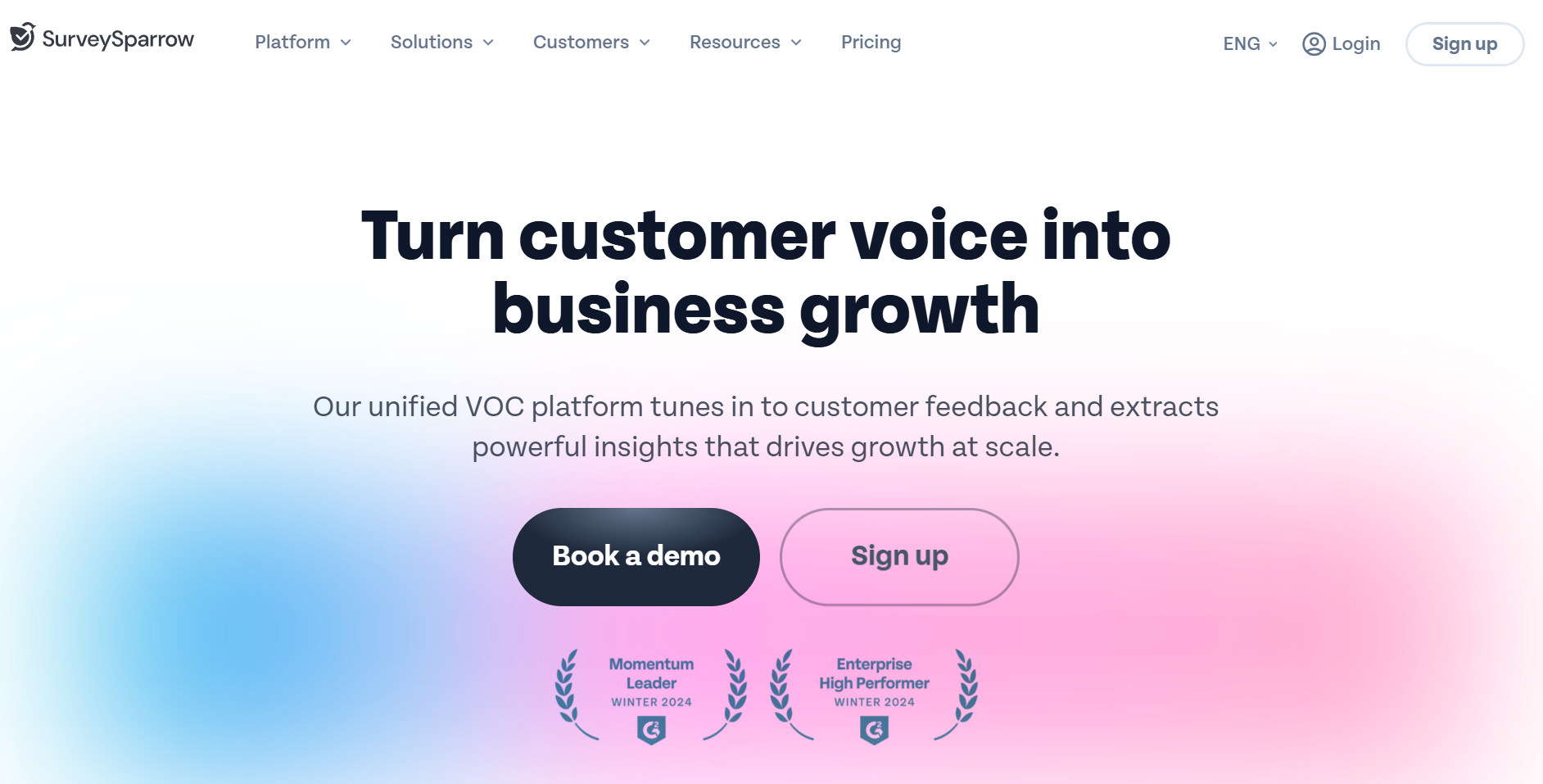 Dashboard of SurveySparrow from the listicle of 9 Best Qualtrics Alternatives in 2026 for Mid-Market CX Teams by SurveySensum