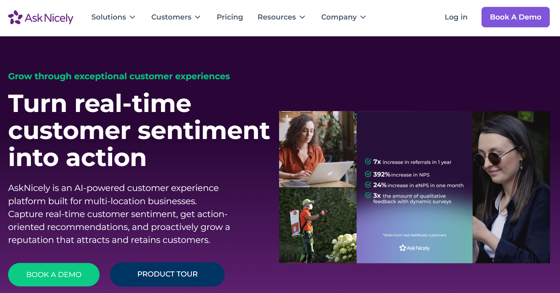Dashboard of AskNicely from the listicle of 9 Best Qualtrics Alternatives in 2026 for Mid-Market CX Teams by SurveySensum 