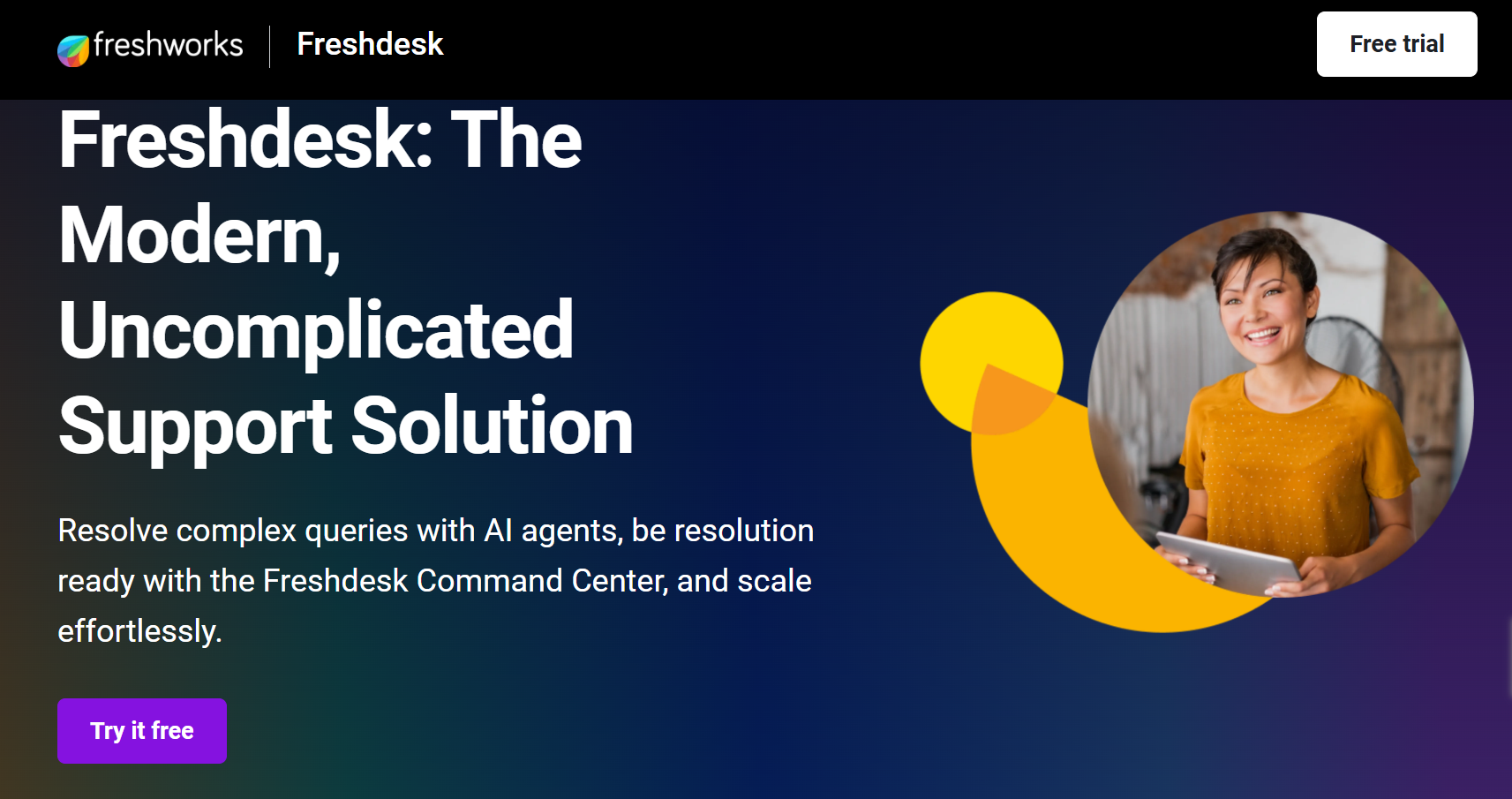 Dashboard of Freshdesk from the listicle of Top 5 InMoment Alternatives in India for Action-Driven CX by SurveySensum