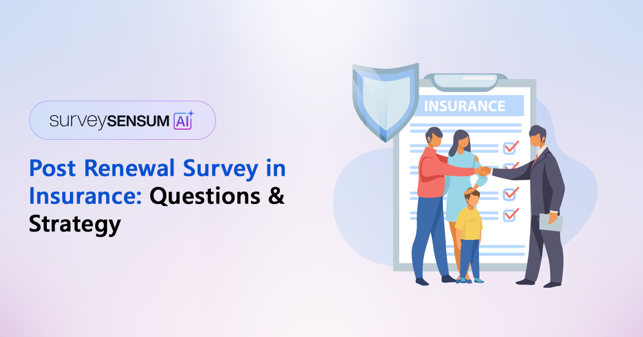 This is the banner image of the post-renewal survey in insurance questions strategy by SurveySensum